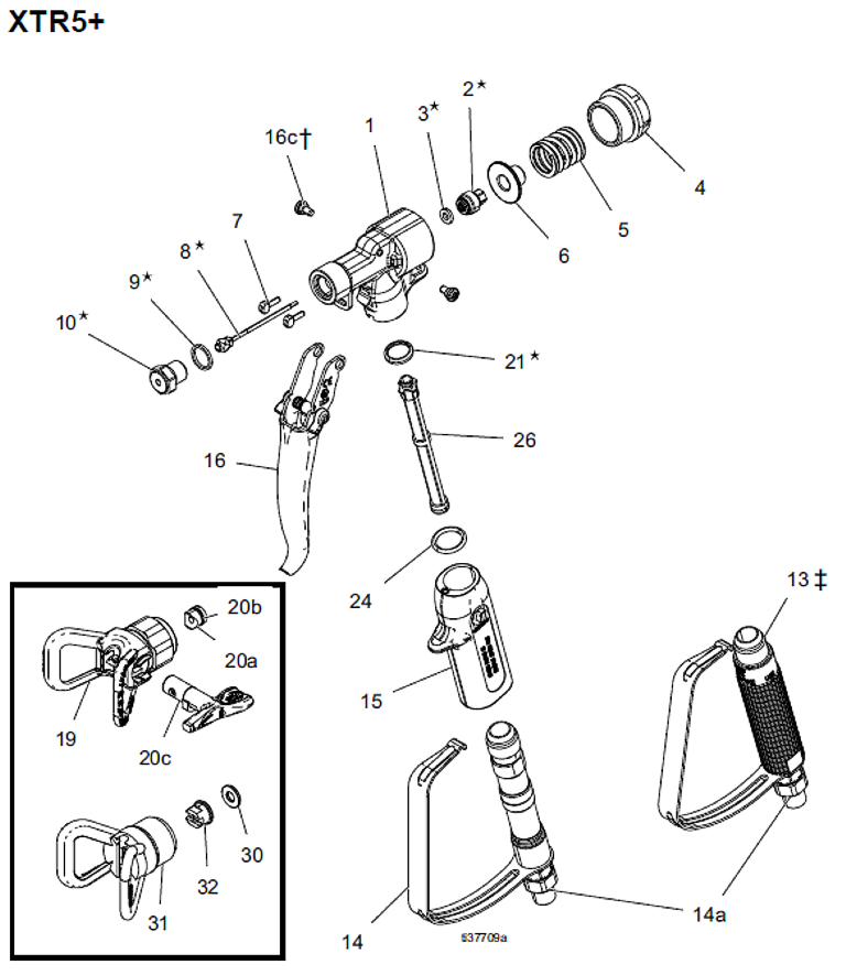 graco XTR 5 extreme airless spray gun parts