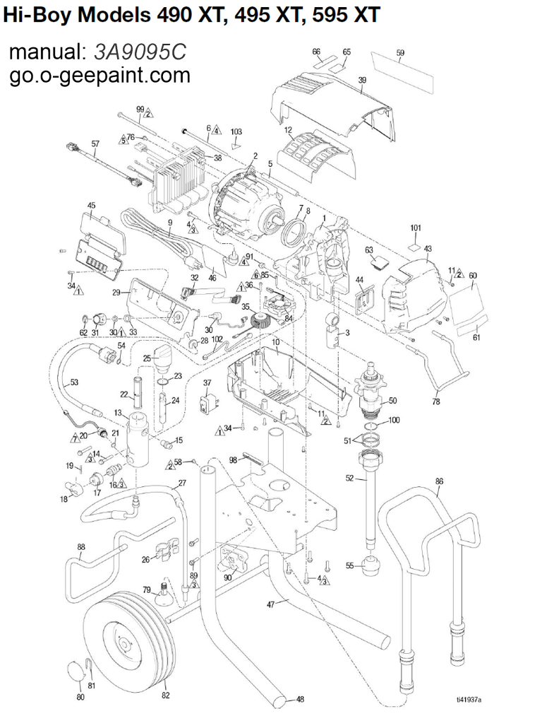 graco 490 XT 495 XT airless sprayer parts