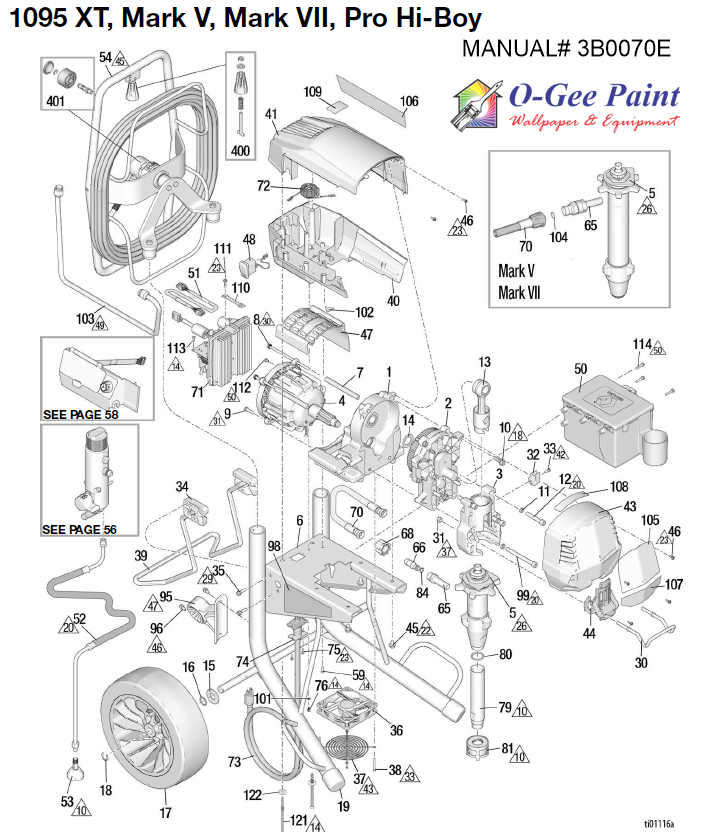 Graco airless sprayer 1095 xt parts breakdown