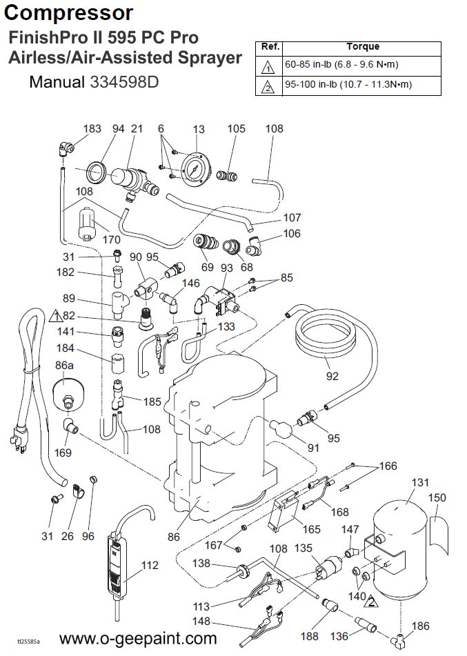compressor parts for finish pro ii 595