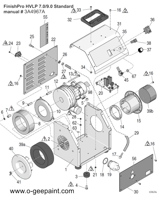 Finishpro hvlp standard model parts breakdown