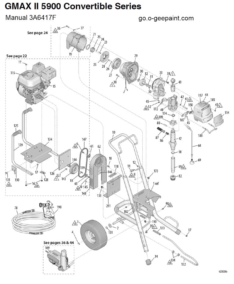 Graco Gmax ii 5900 Convertible 17E830 Sprayer Parts