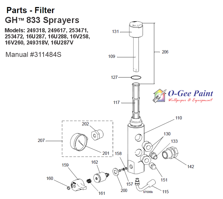 Graco 833 filtr parts