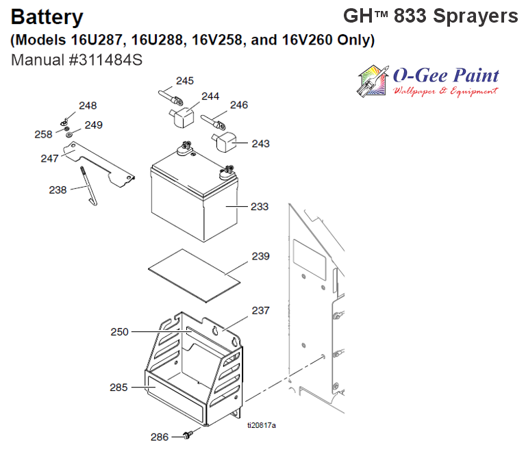 Graco 833 battery parts