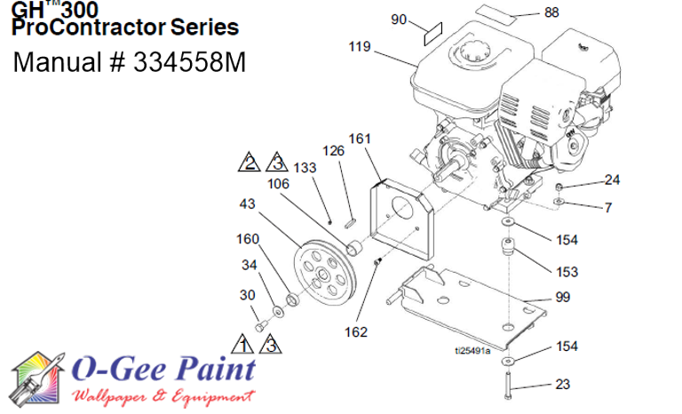 graco GH300 airless paint sprayer Engine and Mount assembly parts