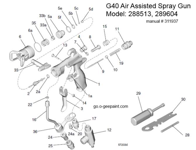 Graco Paint Sprayer Supply Parts 289499 Fine Fan Adjuster G15/G40 Flat Face Gun 
