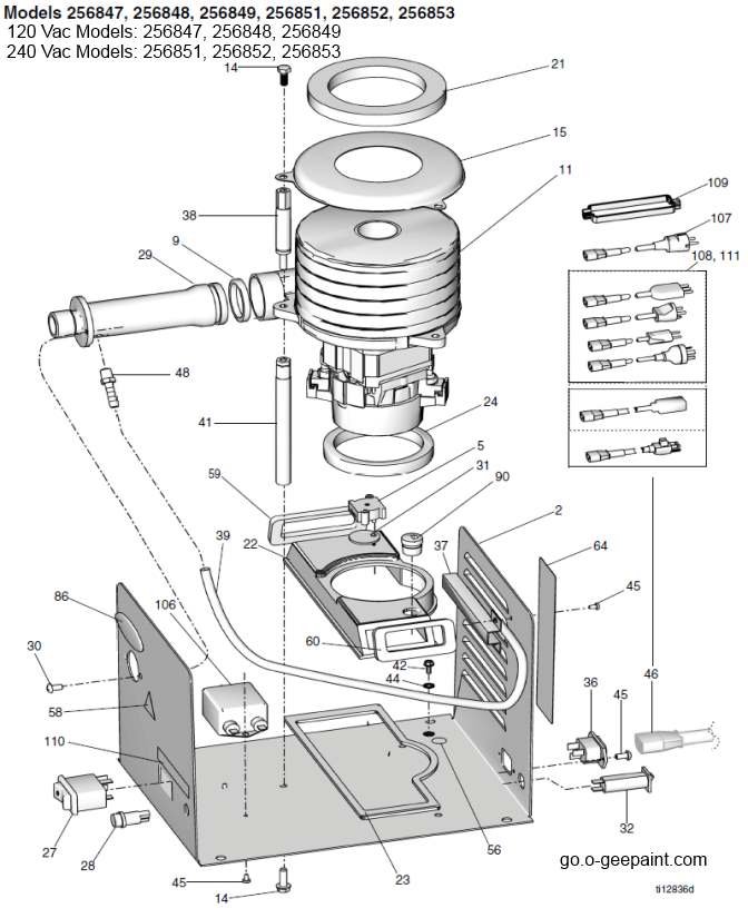 finish pro turbine interior section parts diagram