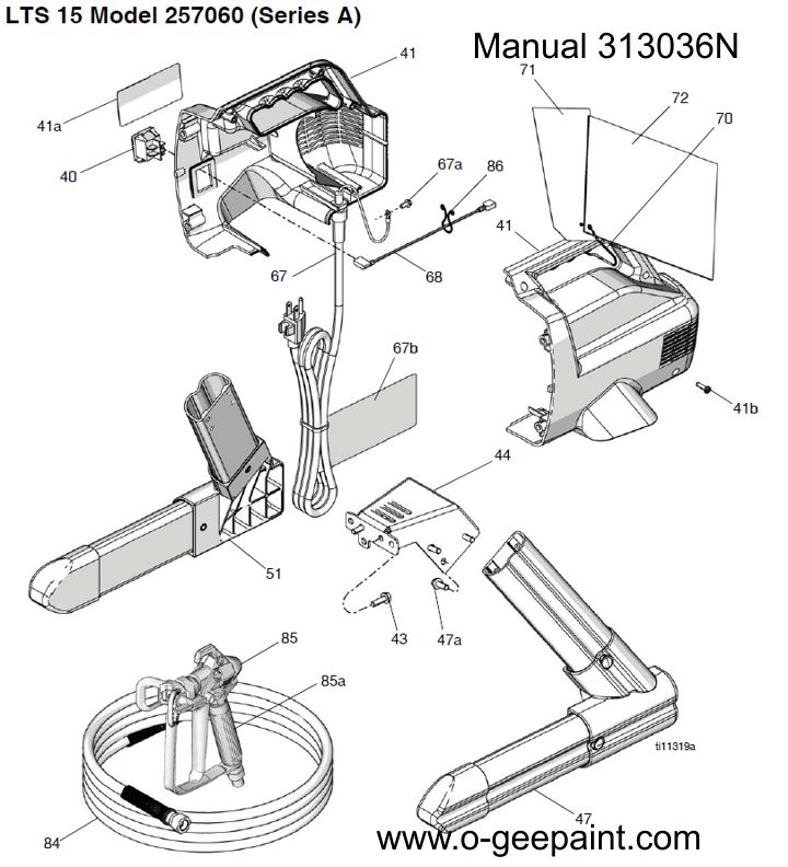 exploded view of the Lts 15 stand model