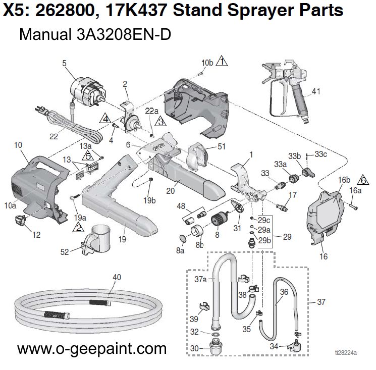Graco 390 Stand Parts Breakdown, 248800