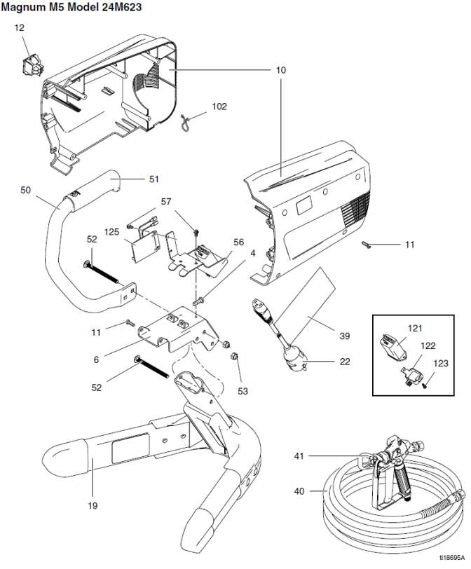 graco magnum m5 airless sprayer frame parts diagram