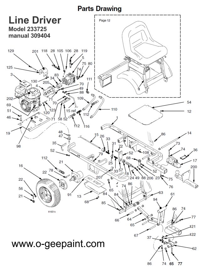 line driver #233725 main asssembly parts diagram