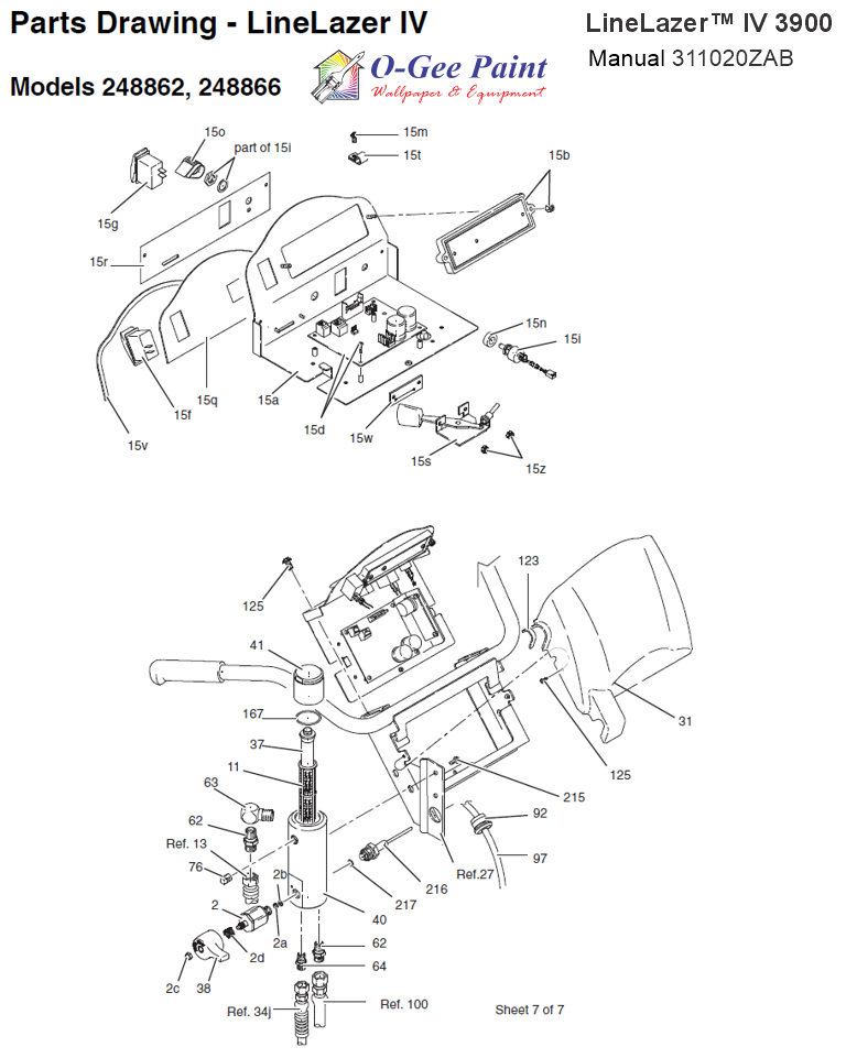 Graco Linelazer iv 3900 Control and filter parts