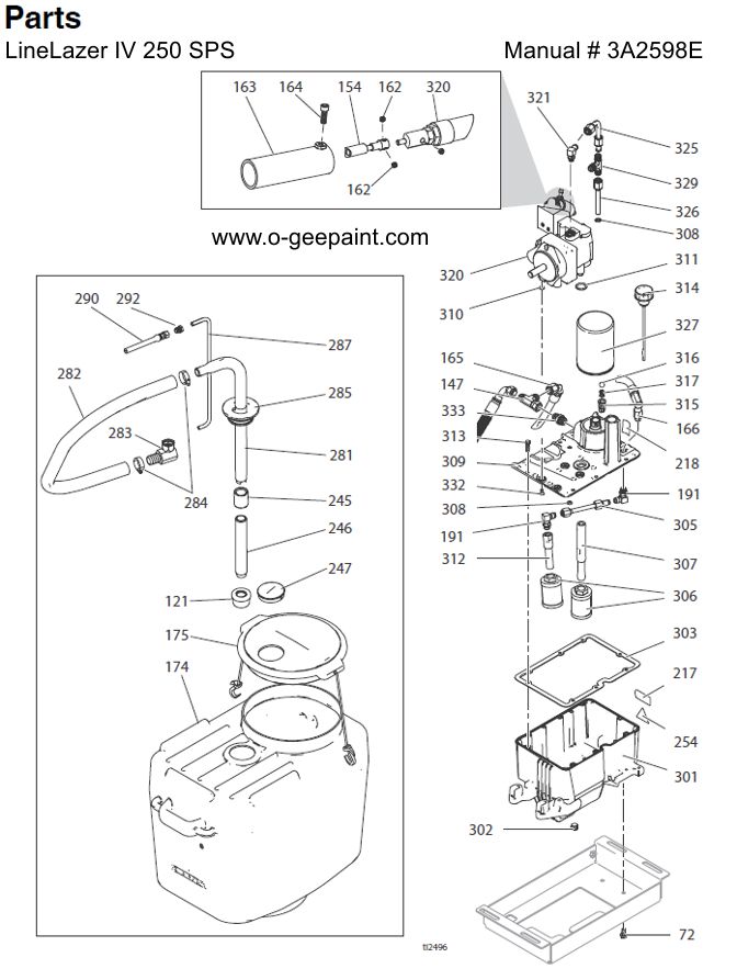 Hydraulic Pump and Paint Reservoir