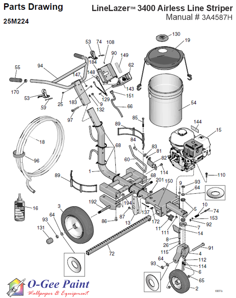 linelazer 3400 main assembly parts breakdown