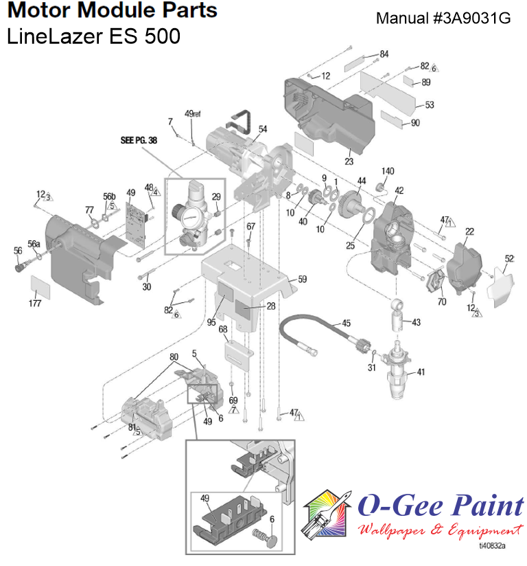 linelazer ES 500 striper motor module parts breakdown /></a></td></tr>
<tr><td style=