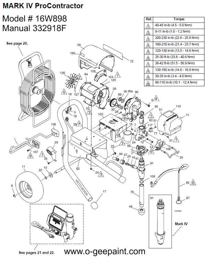 Graco texspray Mark iv procontractor parts man assy