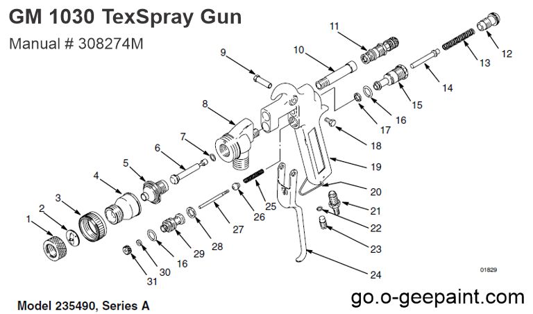 Graco GM1030 texture gun parts