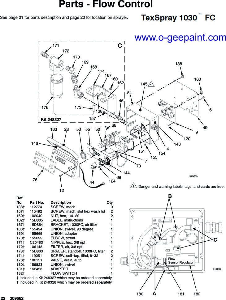 Graco Texspray 1030 FC pinion & housing parts