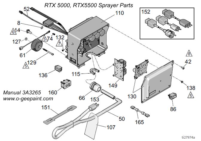 Graco RTX 5000 and 5500 control box replacement and repair parts with diagram. Click on image to find manual