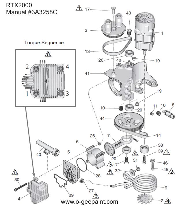 compressor parts for the graco RTX 1400 and 2000