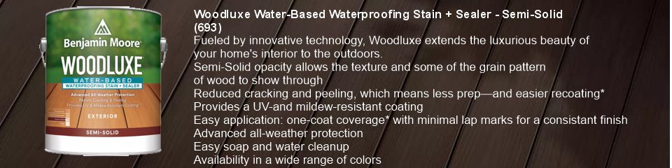 Benjamin Moore woodluxe exterior semi-solid exterior stain description