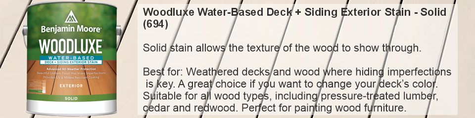 Benjamin Moore woodluxe exterior solid color exterior stain description