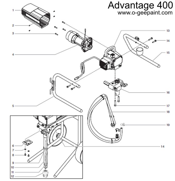 Advantage electric sprayer 400 Main Assembly