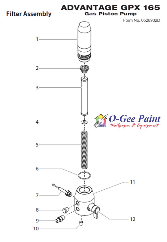 GPX 165 filter Assembly parts