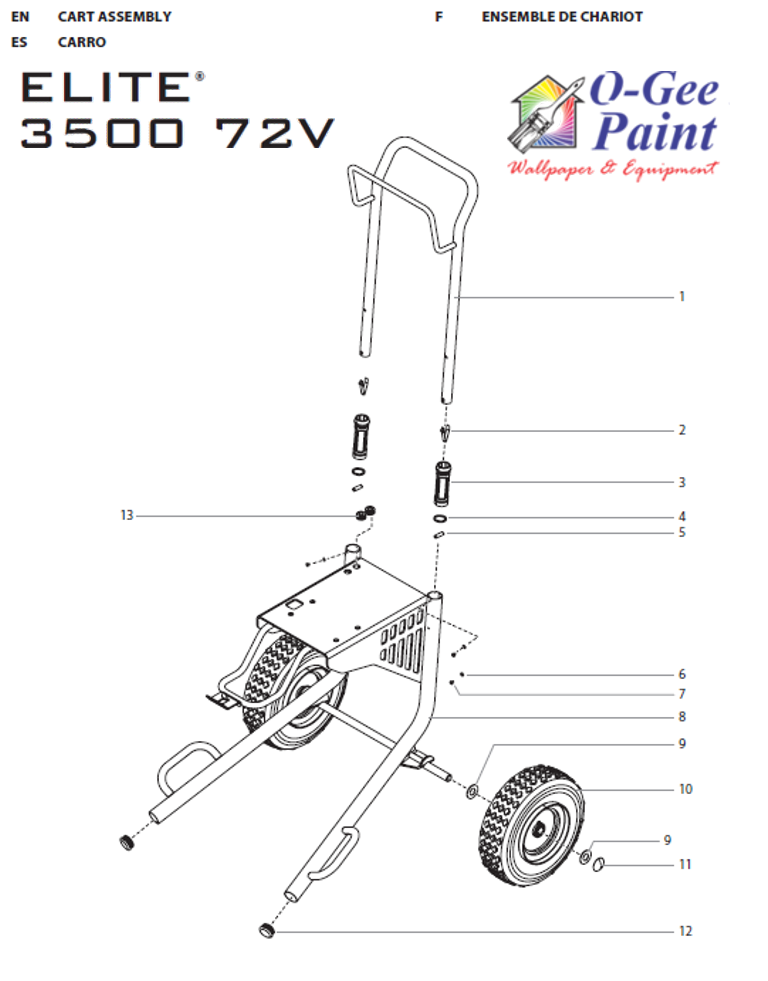 Titan Elite 3500 72v cart parts assembly