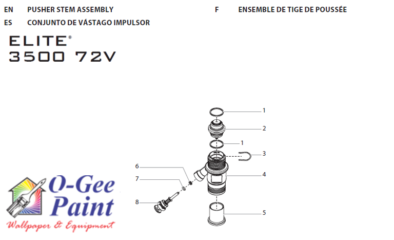 Titan Elite 3500 72v pusher stem assembly