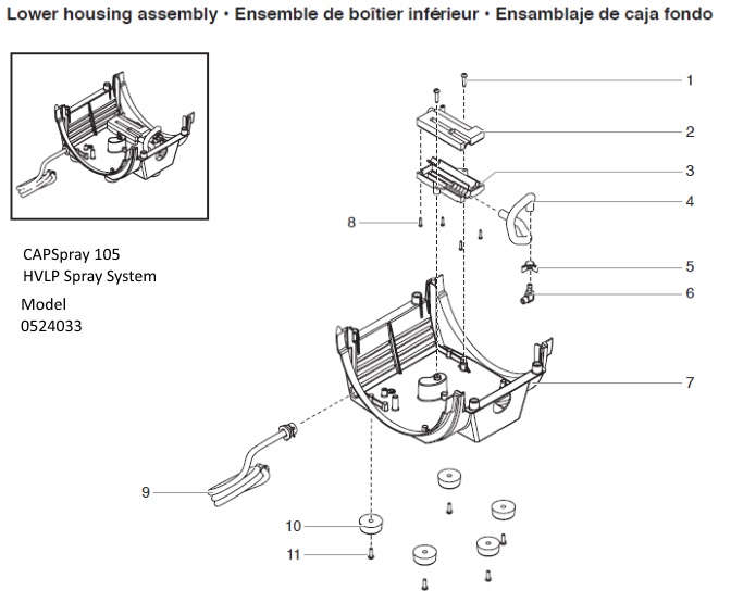 titan CS105 HVLP Sprayer lowern assembly