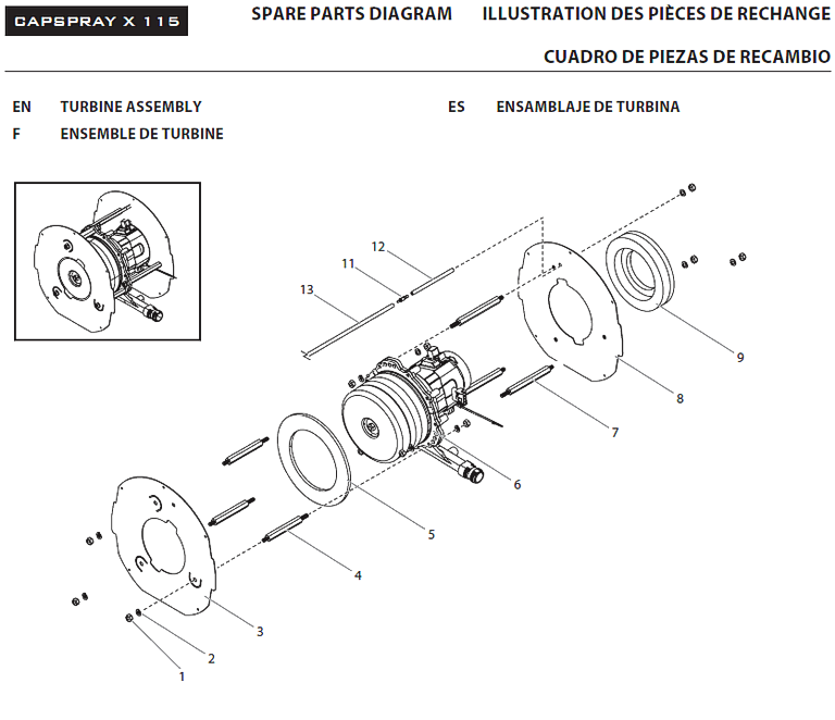 hvlp titan cs x 115 turbine parts