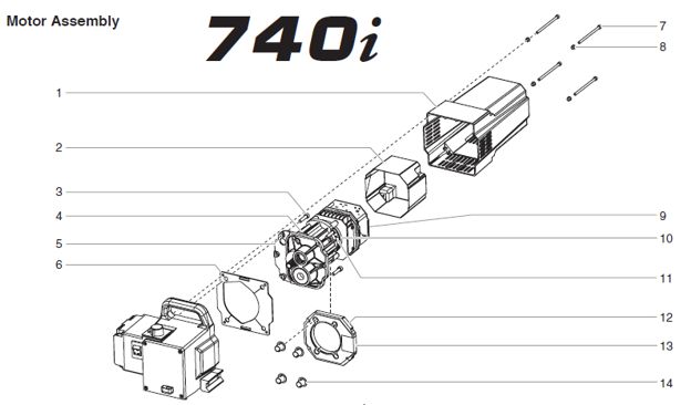 titan_740i_airless_sprayer electric motor parts