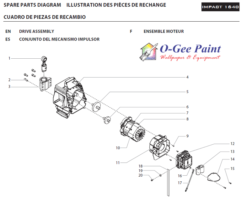 Impact 1640 airless sprayer parts
