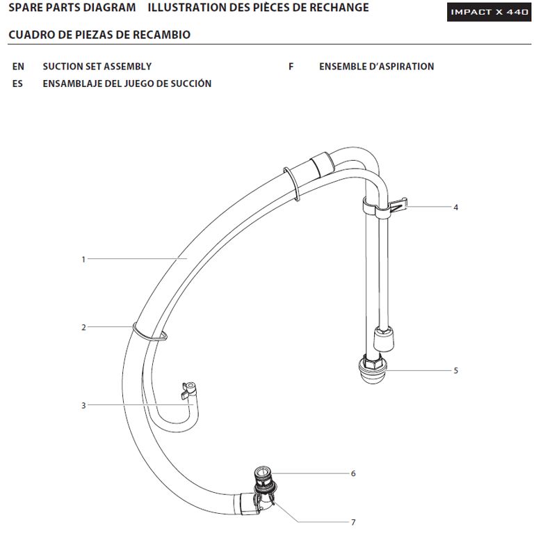 Impact X 440 Suction Set parts