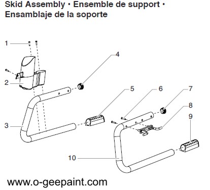 540 skid frame mount parts breakdown