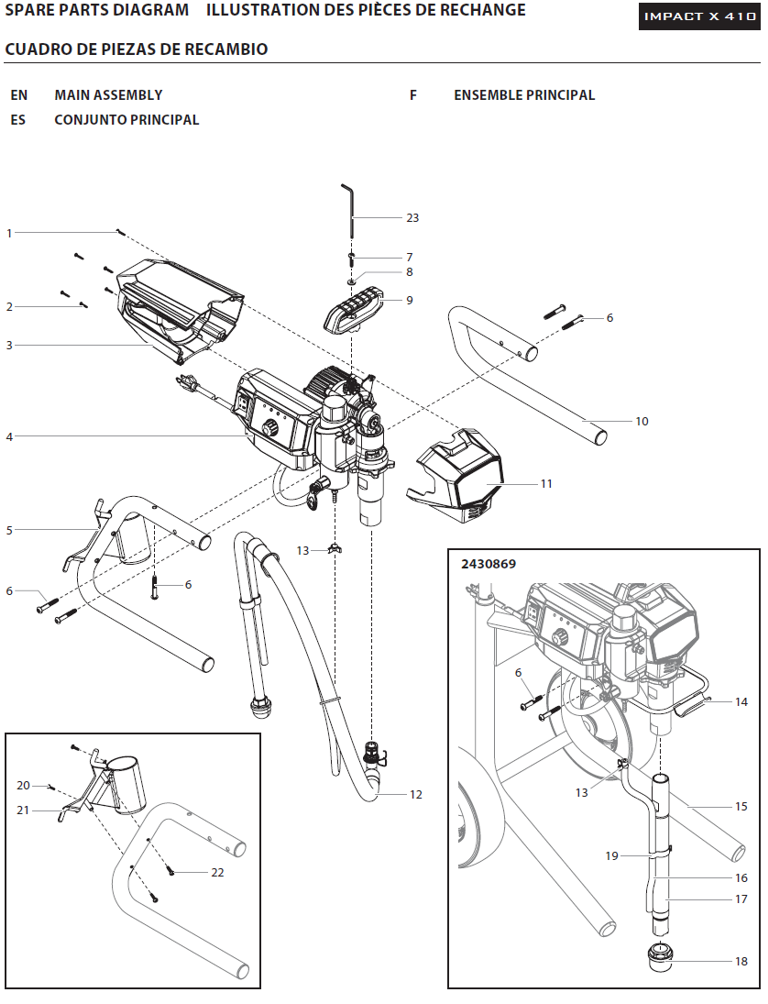 Impact X 410 parts main asssembly