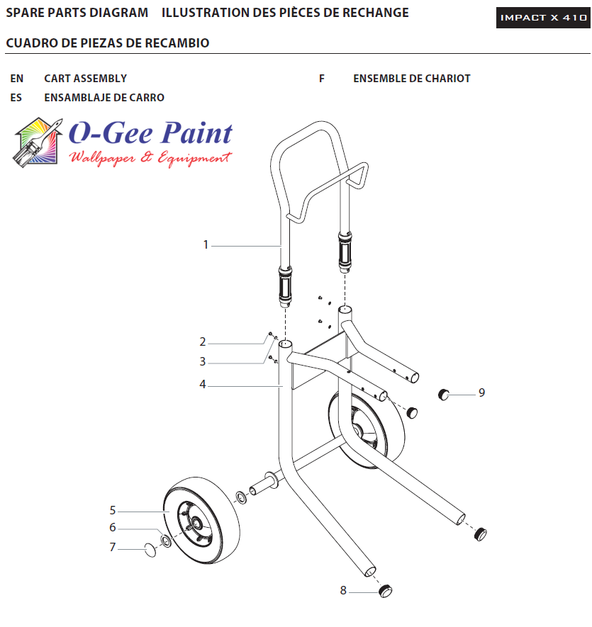 Impact X 410 hi cart parts