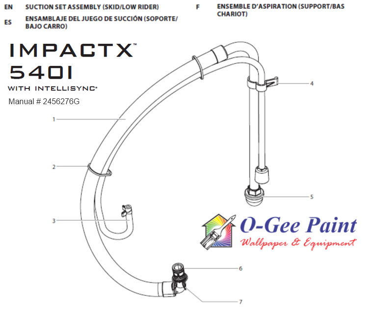 Titan Impact X 540 suction set assembly parts