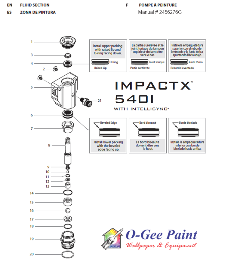 Titan Impact X 540 fluid section parts