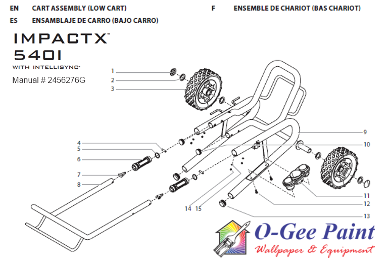 Titan Impact X 540 low cart assembly parts
