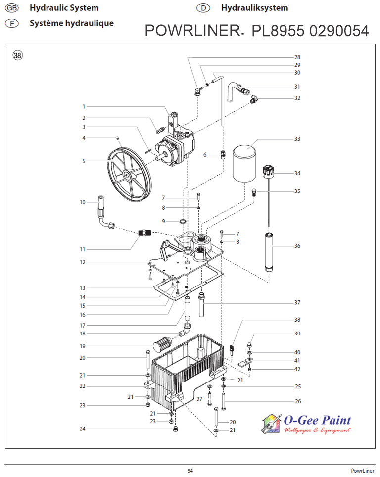 powrLiner 8955 parts hydraulic system