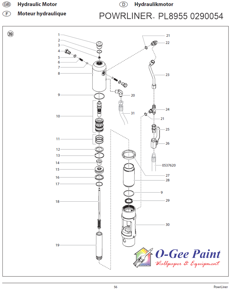 powrLiner 8955 parts Hydraulic Motor