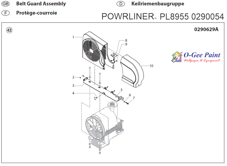 powrLiner 8955 parts belt guard