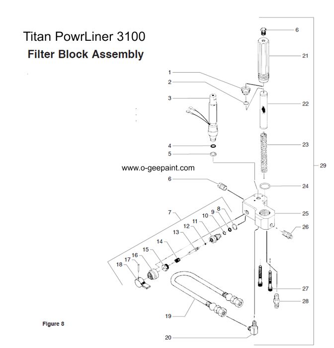 Powrliner 3100 filter assembly parts