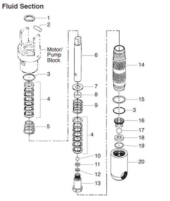 powrLiner 4900xlt fluid section pump parts