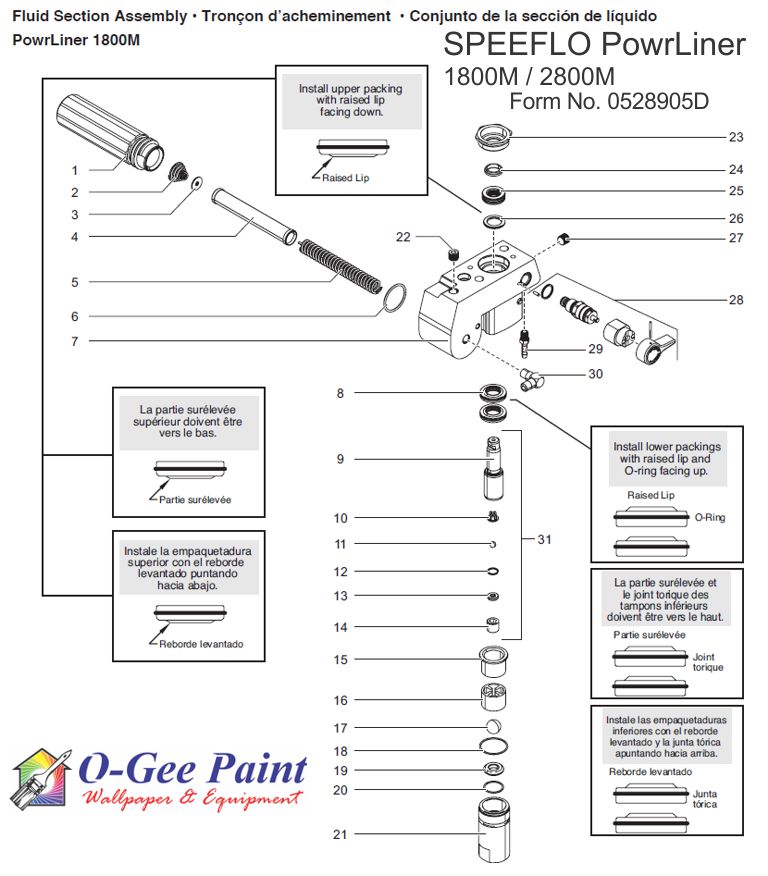 powerliner 1800 fluid section parts and pieces