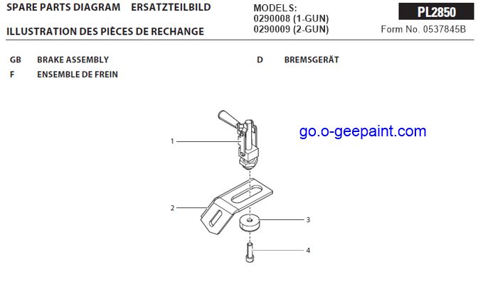 Titan PowrLiner 2850 brake assembly