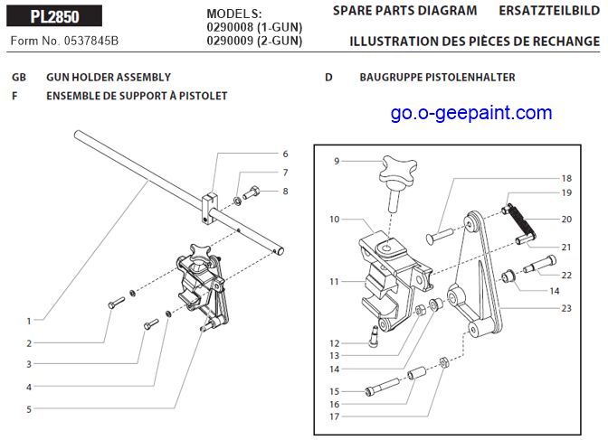 Titan PowrLiner 285 Gun Holder assembly