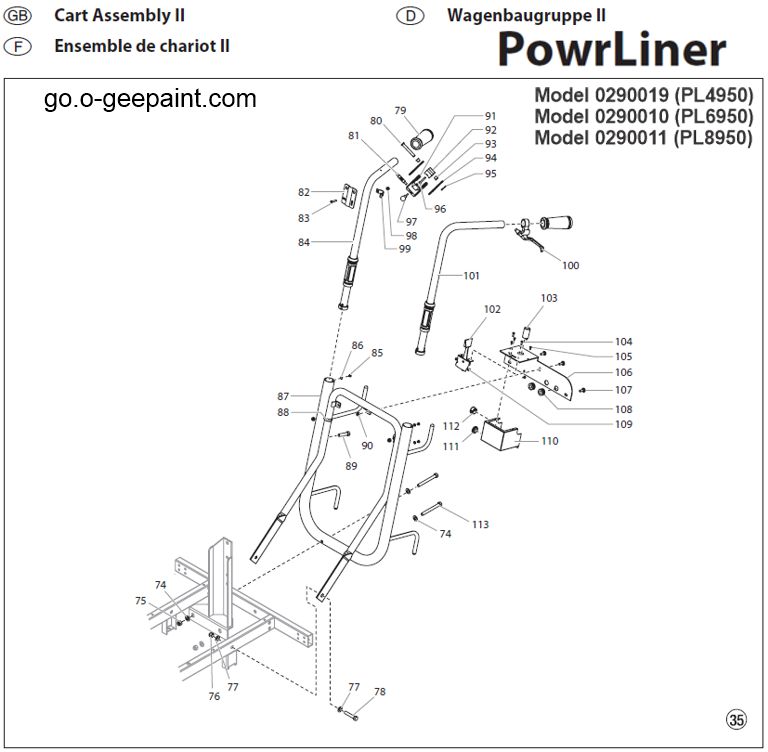 Titan powrliner 6950 cart 2 assembly